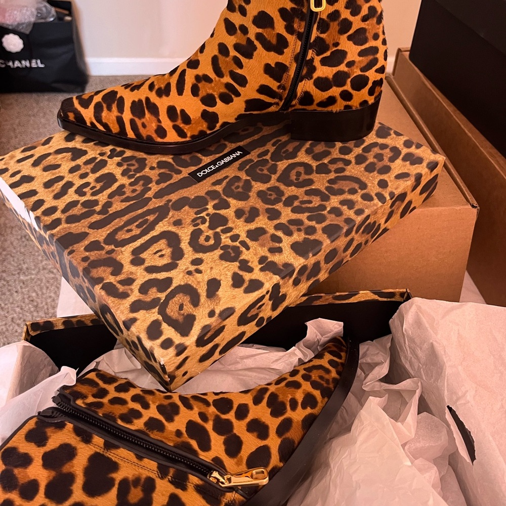 Dolce & Gabbana Women's Leopard Print Ankle Boots
